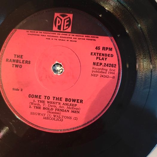 The Ramblers Two, Come to the Bower PS 7" EP, Irish Folk Trad