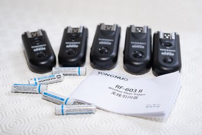 Set of 5 x YONGNUO RF-603 II Remote Flash Triggers for Canon/Nikon/Sony (and Fuji X)
