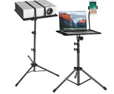 Laptop Tripod, Laptop Stand, Adjustable Height from 7 to 42 inches, with Gooseneck Phone Holder, Portable Projector Stand, Detachable Computer DJ Equipment Holder