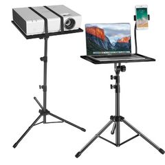 Laptop Tripod, Laptop Stand, Adjustable Height from 7 to 42 inches, with Gooseneck Phone Holder, Portable Projector Stand, Detachable Computer DJ Equipment Holder