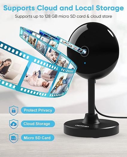 Security Camera Indoor WiFi Camera 2 PCS Baby Monitor with Camera Surveillance Indoor Compatible with Alexa MULTIPLE COLOURS AVAILABLE (FREE SHIPPING)