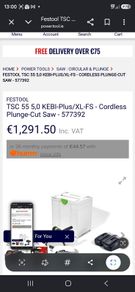 FestoolTSC 55 5,0 KEBI-Plus/XL-FS - Cordless Plunge-Cut Saw - 577392