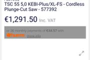 FestoolTSC 55 5,0 KEBI-Plus/XL-FS - Cordless Plunge-Cut Saw - 577392