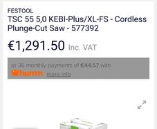 FestoolTSC 55 5,0 KEBI-Plus/XL-FS - Cordless Plunge-Cut Saw - 577392