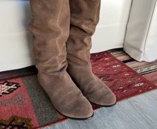 DUNE - brown suede mid-calf boots size 39