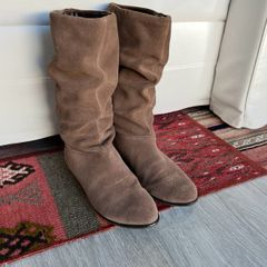 DUNE - brown suede mid-calf boots size 39