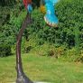 Hummingbird & Flower (40cm) - Patinated Bronze Image 6
