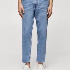 New! Youths teenager Mango Sam carrot blue denim jeans Euro 38