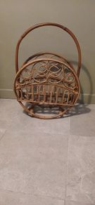 Mid-century Large Bamboo Magazine Rack