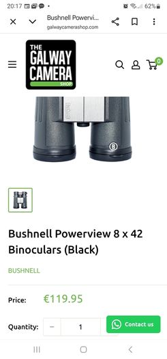 Bushnell PowerView 8x42 Binoculars (With Original Box)