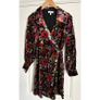 & Other Stories Black velvet floral wrap dress. Image 3