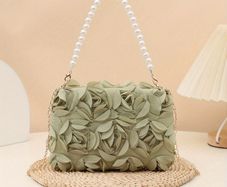 Elegant Floral Clutch Purse with Detachable Strap