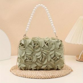 Elegant Floral Clutch Purse with Detachable Strap
