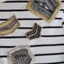 M&S Indigo Striped Tee with Embellished detail Sz 14UK (Rrp 39) Image 2