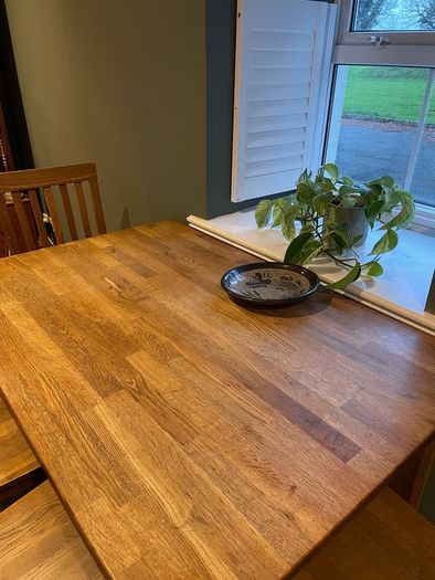 Solid Oak Table & Chairs