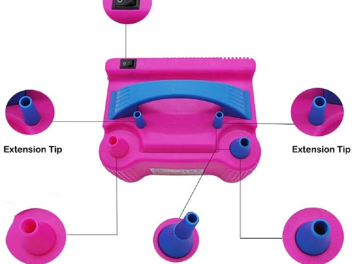 Portable Electric Balloon Pump Party Inflator Air Blower Dual Nozzles UK Plug