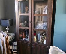Dark wood glass cabinet