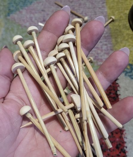 Handcrafted tiny wooden mushrooms