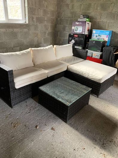 Black rattan effect patio furniture