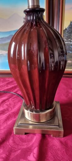 24 Inch Tiffany Style Table Lamp With 18 Inch Wide Stained Glass Shade And Polished Brass Base