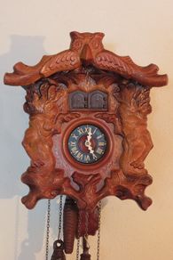 Cuckoo music clock Forest Spirits- Vintage East Germany - Very rare Double cuckoo musical