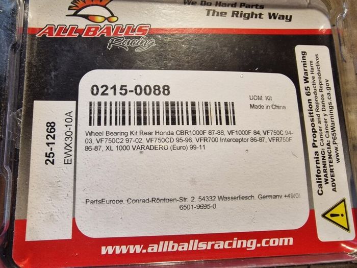 Honda Wheel bearing kit rear