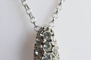 Vintage 925 Sterling Silver Necklace with Crystal-Embellished Pendant