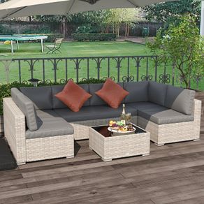 6 Seater Patio PE Rattan Wicker Sofa Set (LIMITED STOCK)