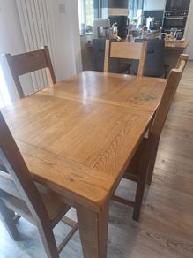 Oak Dining Table, Chair and Matching Sideboard