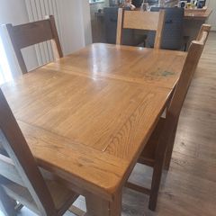 Oak Dining Table, Chair and Matching Sideboard