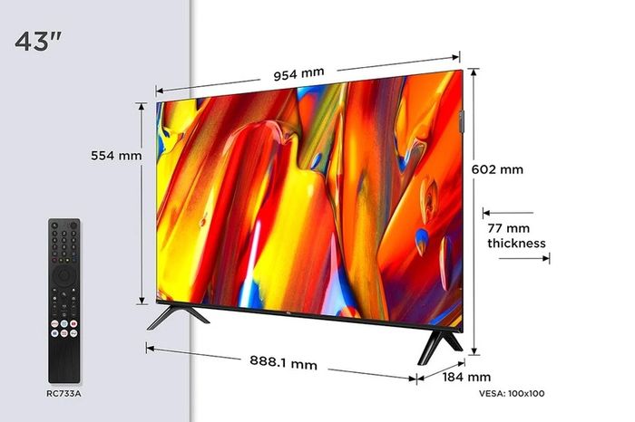 Tcl 43" Qled Full Hd Hdr Android Smart Tv | 43v5c