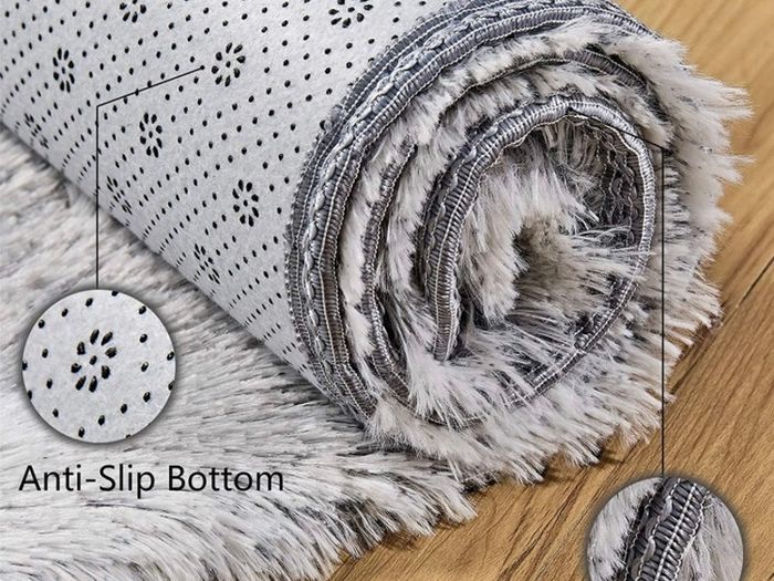 Soft Touch Area Rug Bedroom Anti-Skid Yoga Carpet Shaggy Rugs Fluffy Motley Tie-dye Carpets Light Grey 60 x 120 cm MULTIPLE COLOURS, SIZES AVAILABLE (FREE POSTAGE)