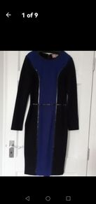 Fran & Jane blue black dress uk8