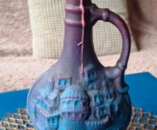 Hand painted Upcycled Wine Bottle Candle