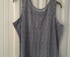 100% Cotton Sleeveless Top Navy/White