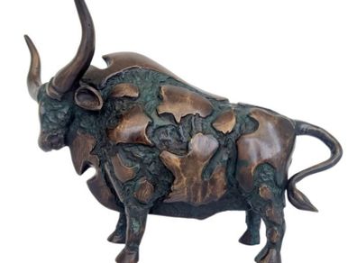 Large Abstract Bull (35cm) - Patinated Bronze
