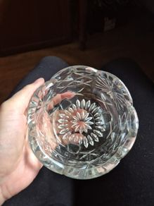 Vintage crystal sugar bowl 3 toed
