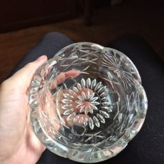 Vintage crystal sugar bowl 3 toed