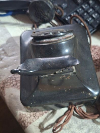 2 Black Metal Rotary Dial Telephones for parts or repair, 1930s rotary sets, Postage available or Collection