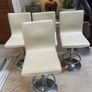 4 x Cream Leather Kitchen Breakfast Bar - Island High Stools - Can Deliver Image 2