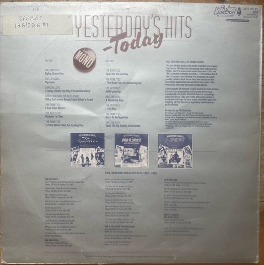 Phil Spector. Yesterday hits vinyl record album. Vinyl is near mint condition