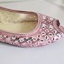 DESTRA Pink Sequin Embellished Peep Toe Slingback Flat Sandals UK3 EU36 BNIB CAN POST Image 4
