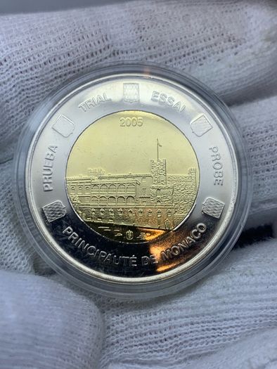 Monaco 2 euro coin specimen trial big weight 29.3gr diameter 3.3cm