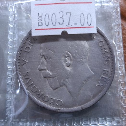 United Kingdom 1918 George V Half Crown - .925 Sterling Silver