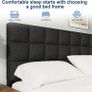Small Double Bed Frame, Easy Assembly, Sturdy Wooden Slat Support, Upholstered Platform with Headboard, No Box Spring Needed, Black Small Double Bed 120/190 Image 4
