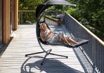 _Hanging Lounger with Frame, Floating Lounger with Parasol