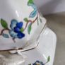 Rare find  Price 25.00 e Vintage Aynsley Pembroke Hexagonal Ginger Jar Birds Floral Gold Trim Made In England Collectible Home Decor Gold Trim Jar w Lid Image 9
