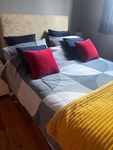 Free Double bed plus designer  headboard