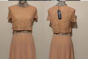 BOOHOO  lace top chiffon skater dress NEW WITH TAGS