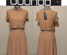 BOOHOO  lace top chiffon skater dress NEW WITH TAGS